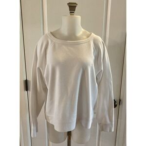 Everlane Organic‎ Cotton Size XL Cropped Crew Sweatshirt White Womens